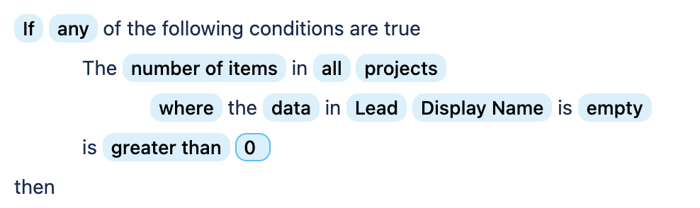 Using count conditions