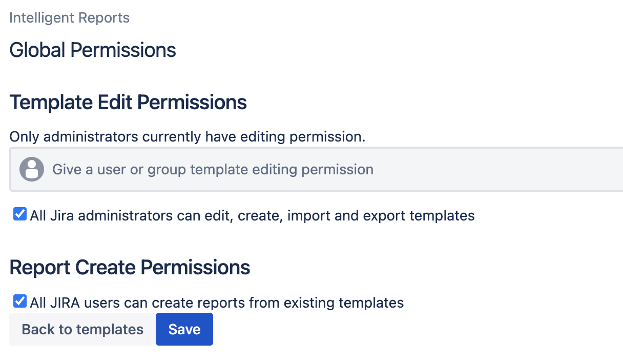 Editing template permissions
